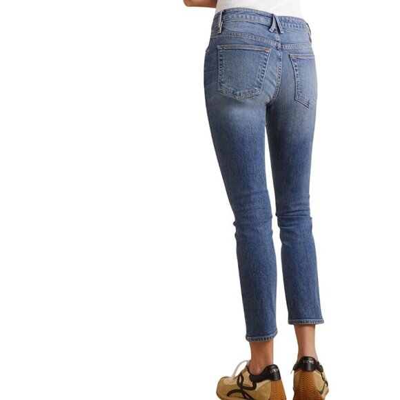 Slvrlake LouLou Cropped Mid Rise Slim Leg Jeans Blue Bird Wash Size 29 LLOJ701S - Picture 4 of 8